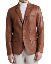 Men Genuine Leather Blazer Sport Coat 56